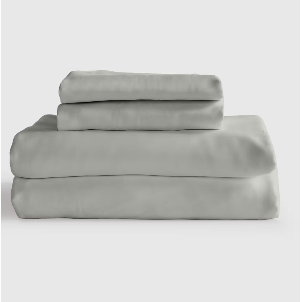 Quince Bamboo Sheet Set Queen Size Eucalyptus 4 Piece w/ Flat Sheet